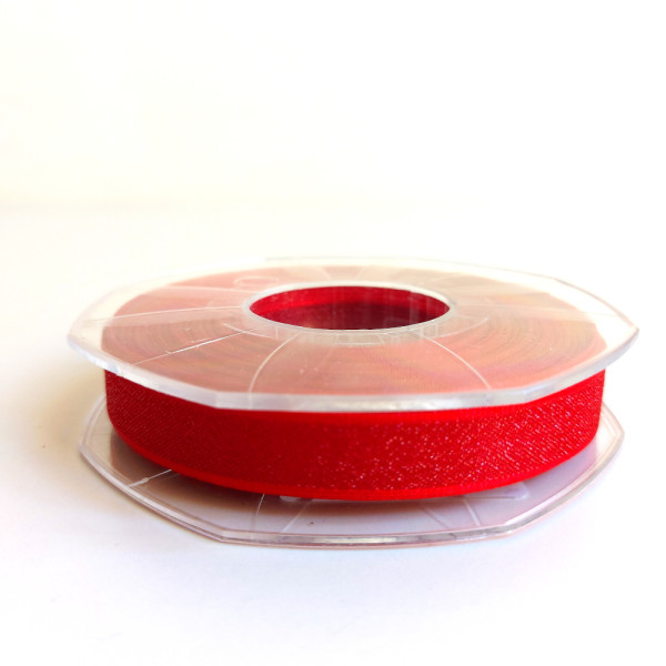 Nastro Organza Lurex Rosso - 15 mm